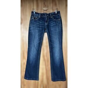 Y2K Miss Me Womens Size 31/30 Dark Wash Denim Bootcut Jeans JP5002B2 Flawed